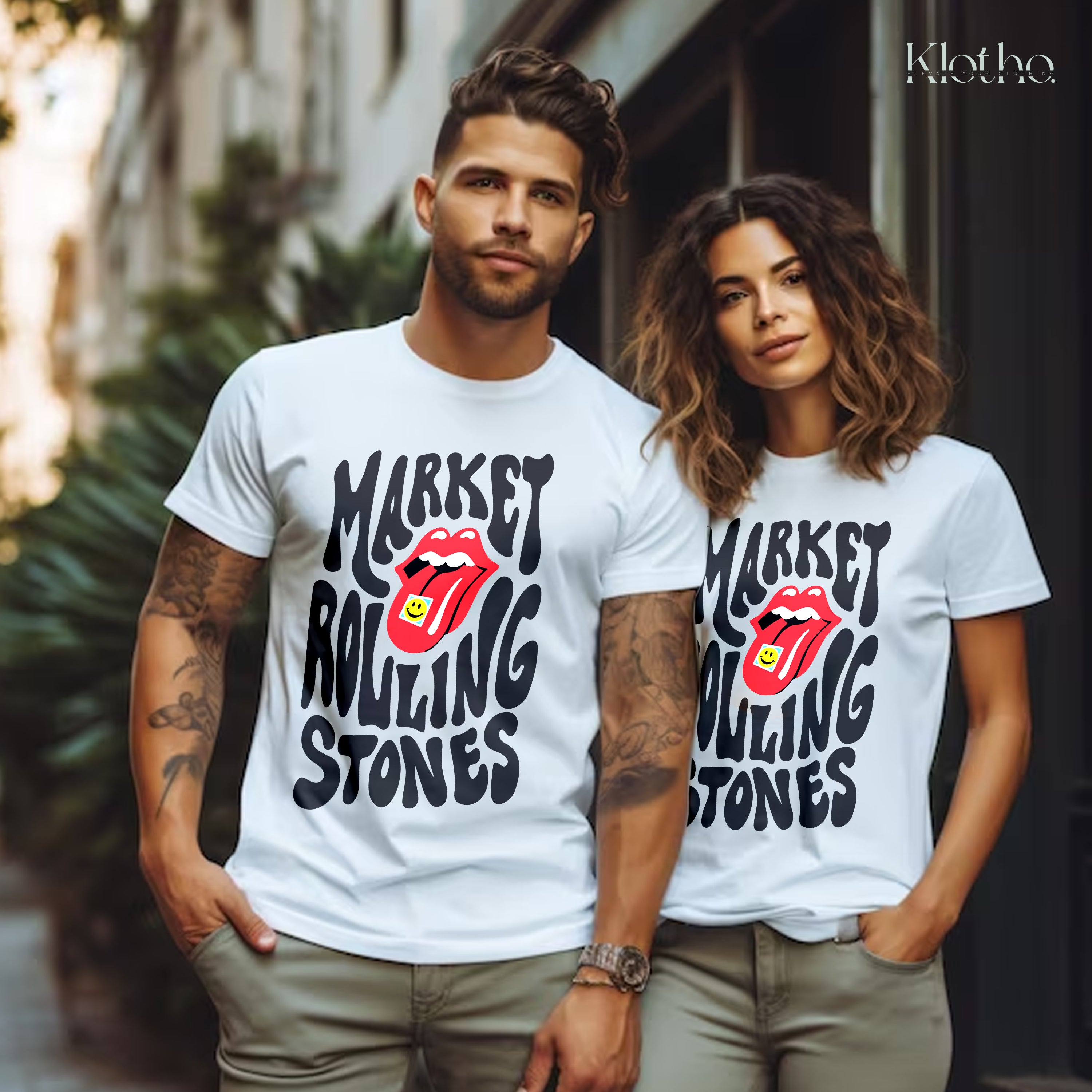 Market Rolling Stones - Couple's Graphic Tee